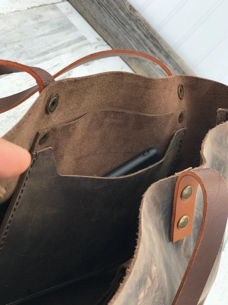Classic Leather Tote, Everyday use tote bag