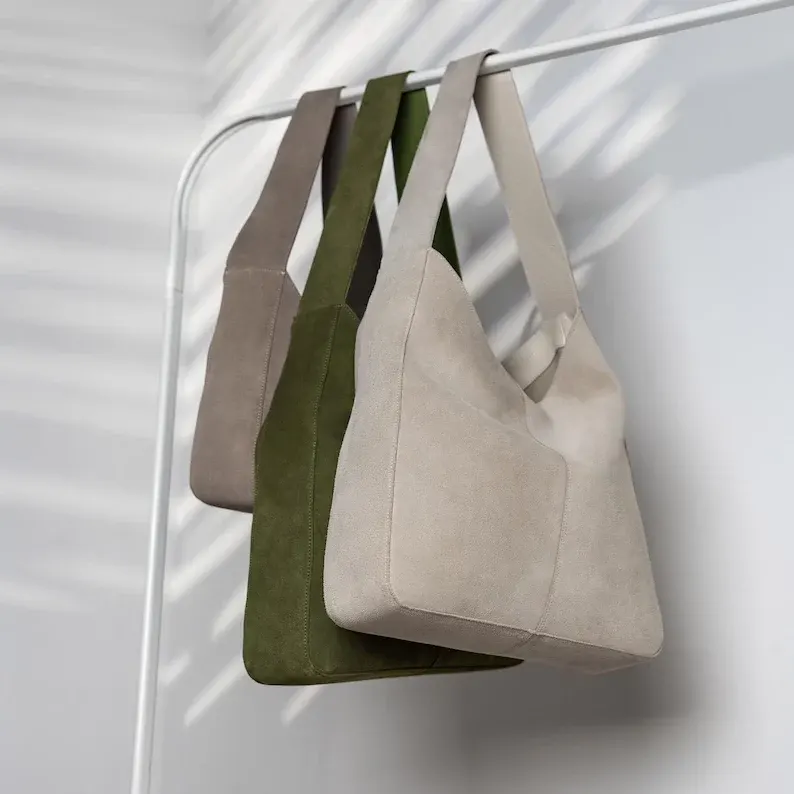 Genuine Suede Hobo Shoulder Bag Stylish, Practical, & Versatile Everyday Bag