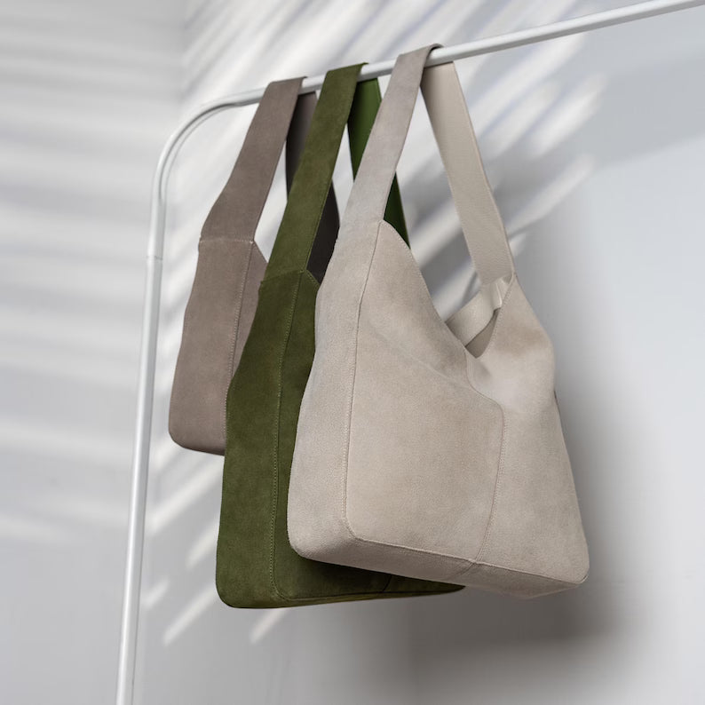 Genuine Suede Hobo Shoulder Bag Stylish, Practical, & Versatile Everyday Bag