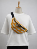 Single Strap Fish Print Chest Bag - Casual Crossbody Sling