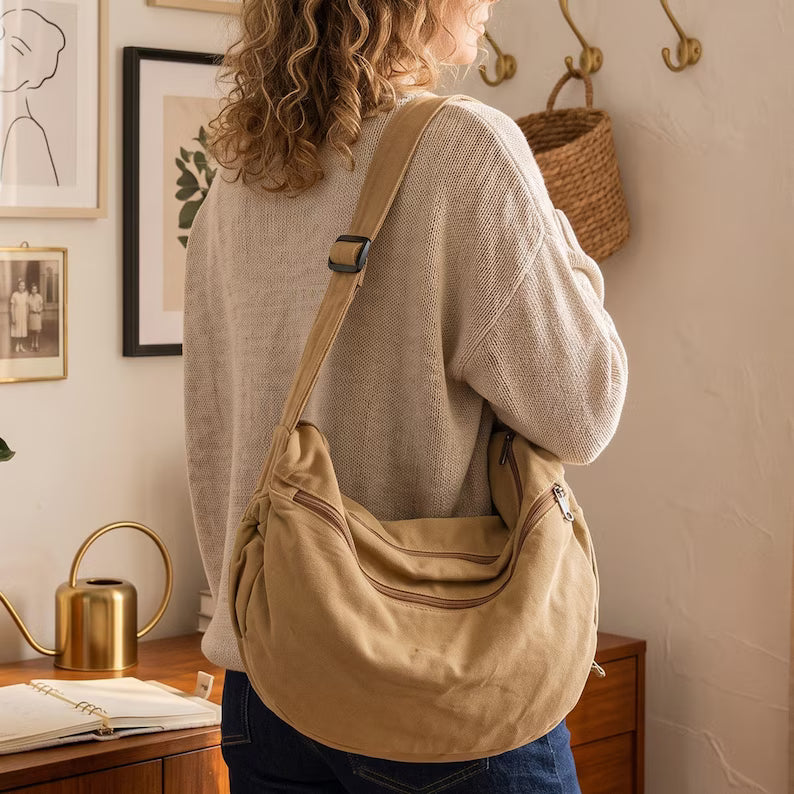 Casual Canvas Travel Sling Bag - Multi-Color Crossbody Purse